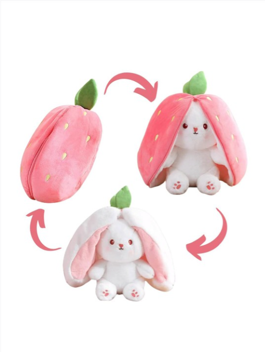 Rabbit In Strawberry Microfibre Filled Non-Allergic Soft Toys and Dolls