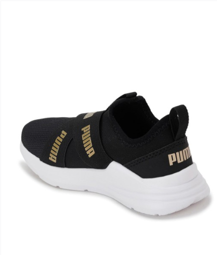 PUMA Black Wired Run Slip-On Kid's Shoes