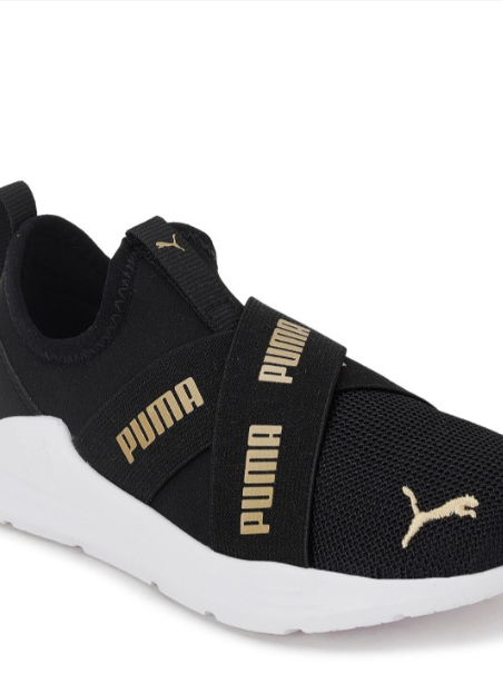PUMA Black Wired Run Slip-On Kid's Shoes