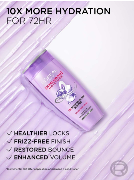 Loreal Paris Hyaluron Moisture 72H Moisture Filling Shampoo with Hyaluronic Acid - 340 ml