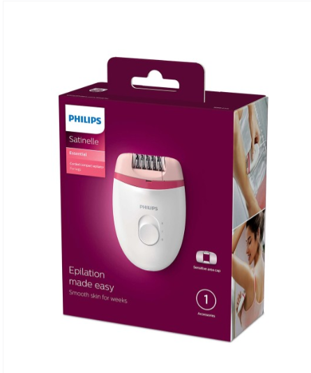 Philips Satinelle Epilator BRE245/00 Corded Compact with 2 Speed Setting-White