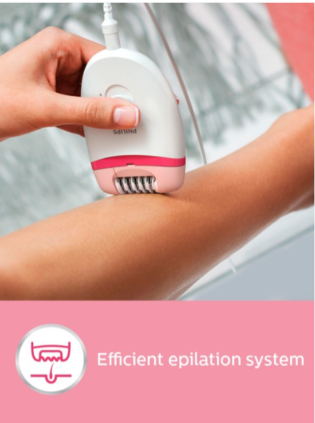 Philips Satinelle Epilator BRE245/00 Corded Compact with 2 Speed Setting-White