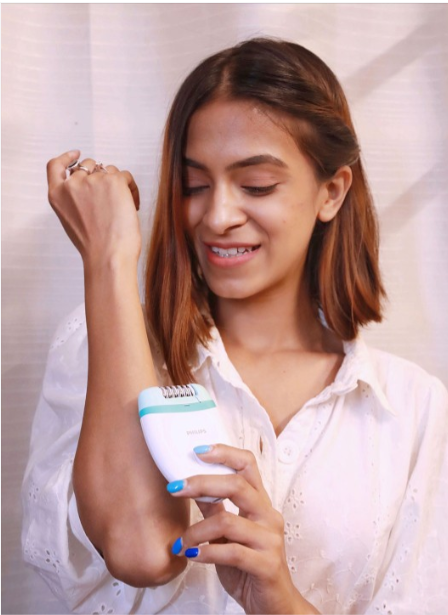 Philips Satinelle Epilator BRE245/00 Corded Compact with 2 Speed Setting-White