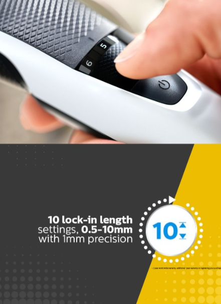 Philips Cordless Beard Trimmer BT3101/15 Lift & Trim Tech with 45mins Runtime - White