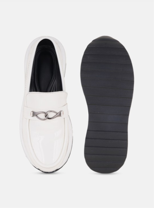 The Lifestyle Co. Women Beige Round Toe Slip-On Sneakers