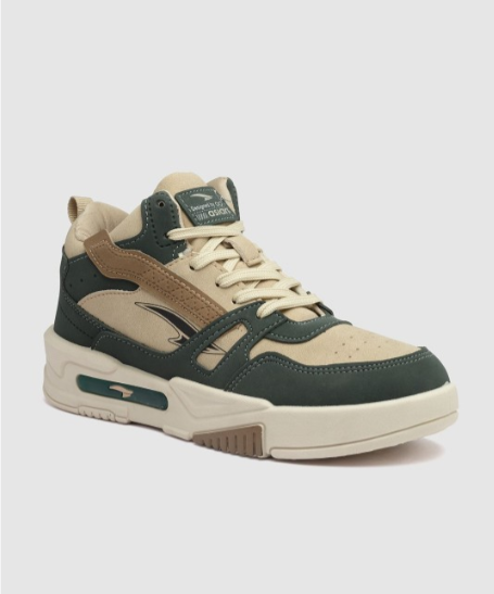 Men Colourblocked Round Toe Mid-Top Sneakers