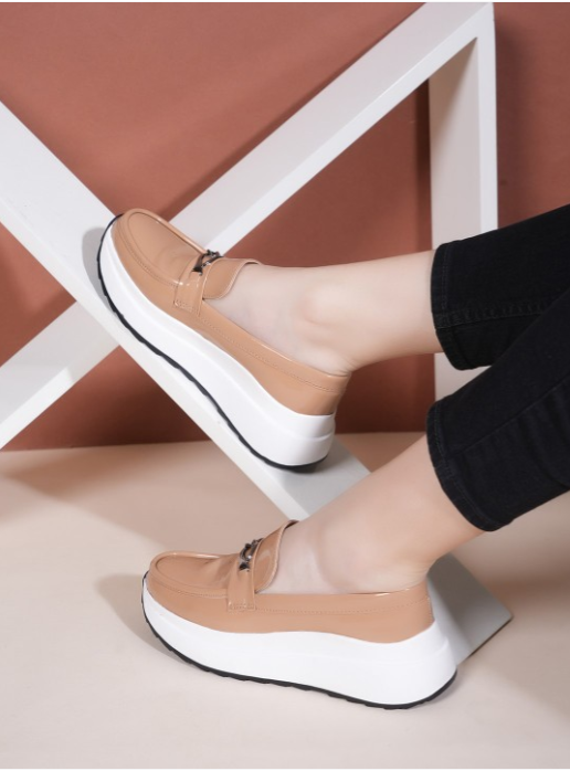 The Lifestyle Co. Women Beige Round Toe Slip-On Sneakers