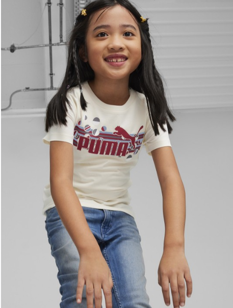 Puma Kids Pure Cotton Brand Logo Printed T-shirt