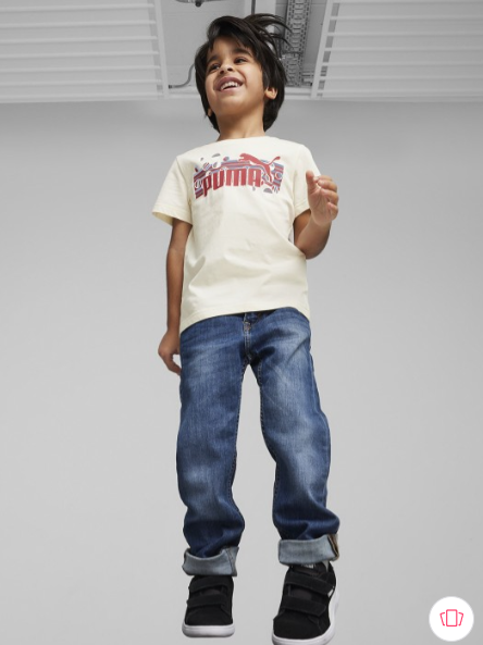 Puma Kids Pure Cotton Brand Logo Printed T-shirt