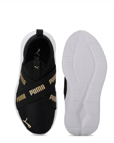 PUMA Black Wired Run Slip-On Kid's Shoes