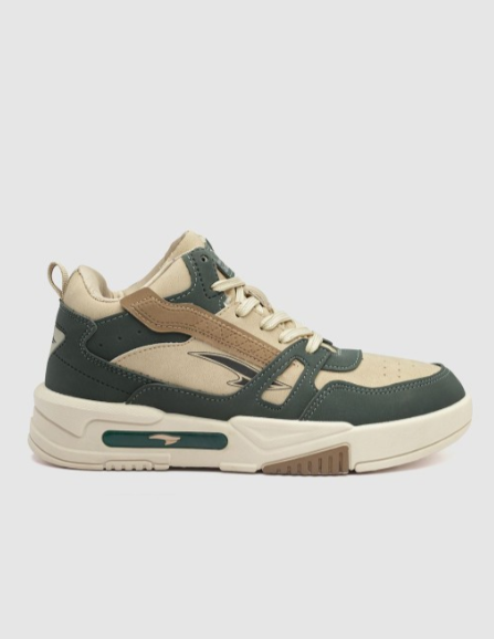 Men Colourblocked Round Toe Mid-Top Sneakers